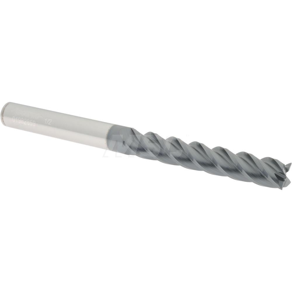 Accupro 01982859 Square End Mill 1/2'' Dia, 3'' LOC, 1/2'' Shank Dia, 6'' OAL, 4 Flutes, Solid Carbide