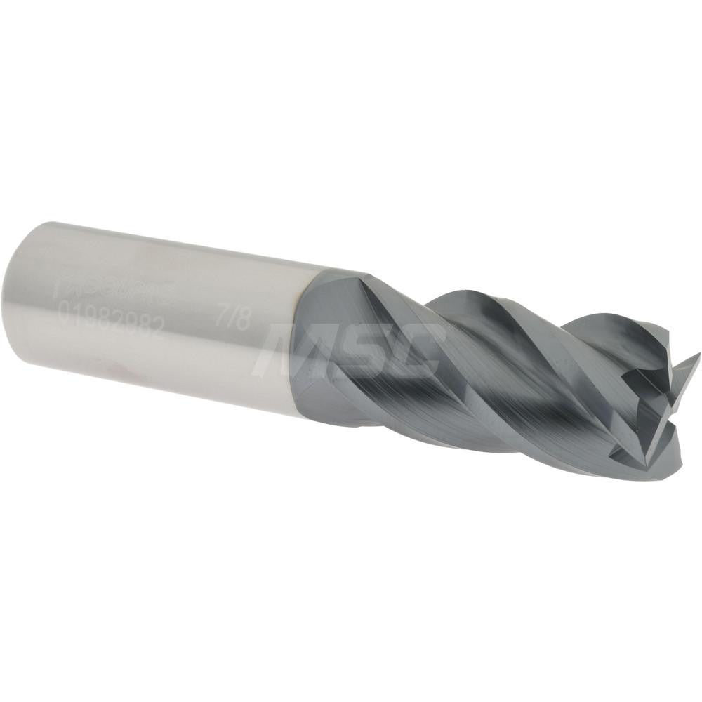 Accupro 01982982 Square End Mill 7/8'' Dia, 1-3/4'' LOC, 7/8'' Shank Dia, 4'' OAL, 4 Flutes, Solid Carbide
