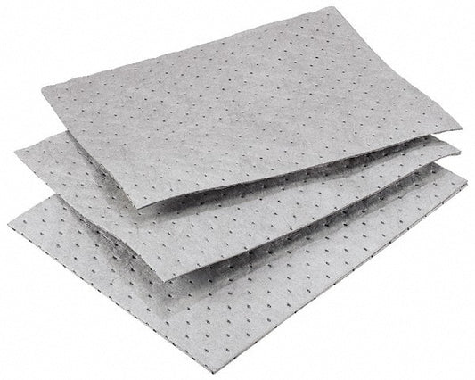 Oil-Dri L90902 Sorbent Pad Universal Use, 15" Wide, 19" Long, 30 gal, Gray