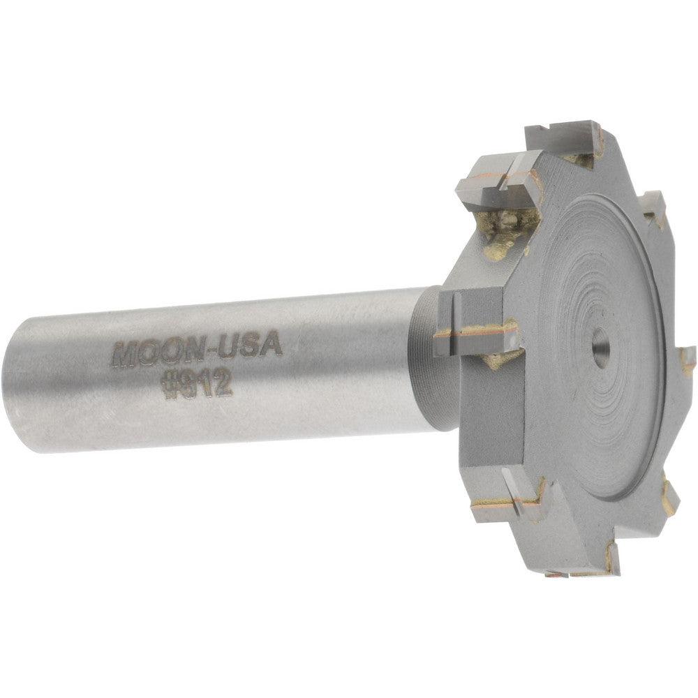Made in USA Milling Cutters TC812 Woodruff Keyseat Cutter 1.5" Cut Dia, 0.25" Cut Width, 1/2" Shank Dia, Straight Tooth