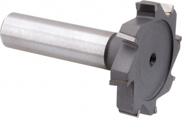 Made in USA Milling Cutters STC812 Woodruff Keyseat Cutter 1.5" Cut Dia, 0.25" Cut Width, 1/2" Shank Dia, Staggered Tooth