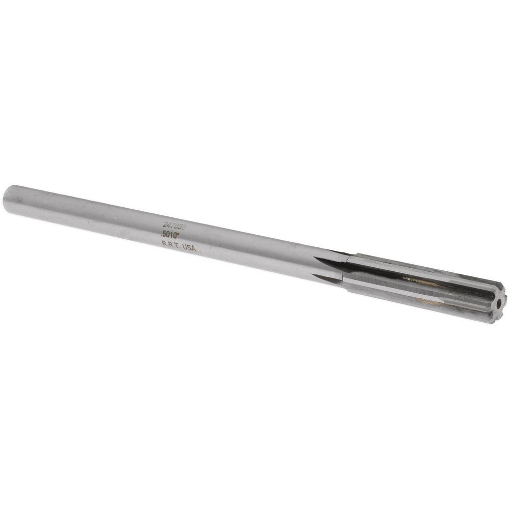Rock River Tool Inc. 247850 Chucking Reamer 0.5010" Dia, 8" OAL, 2" Flute Length, Straight Flute, Straight-Cylindrical Shank, Carbide-Tipped