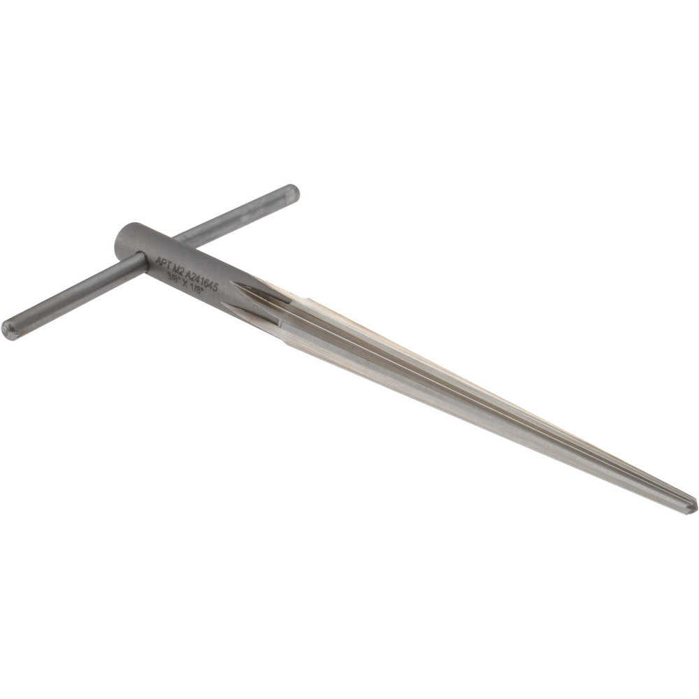 Alvord Polk 04000 3/8" Diam, 1/8" Small End Diam, 11/32" Diam T-Handle Shank, 3-5/8" Flute, Repairman's Reamer
