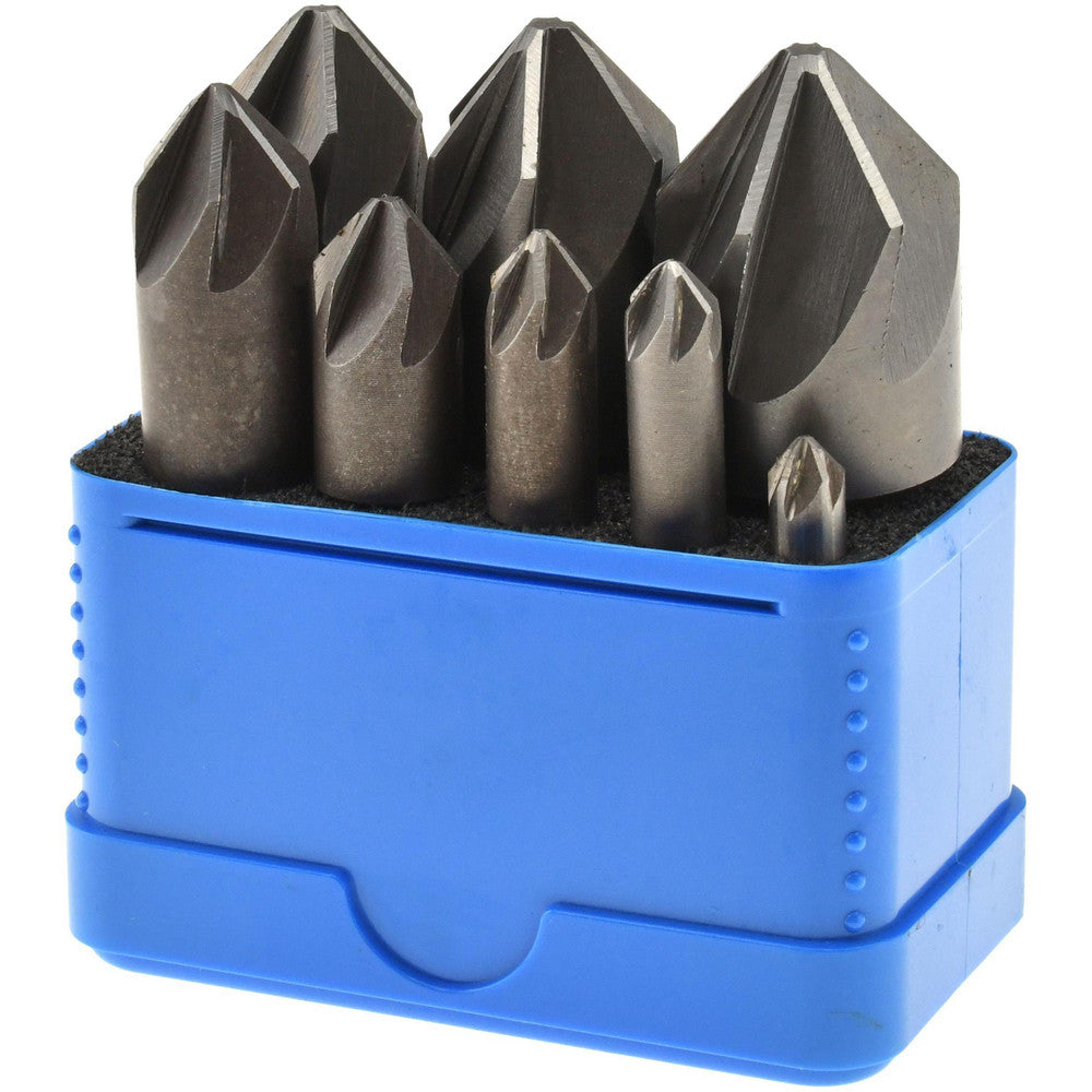 Value Collection SC20828S Countersink Set 8 Pc, 1/4 to 1" Head Dia, 6 Flute, 82 &deg Included Angle