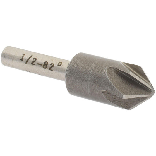Value Collection SC2082032 Countersink 1/2" Head Dia, 82.00 deg Included Angle, 6 Flute, High-Speed Steel, Right Hand Cut