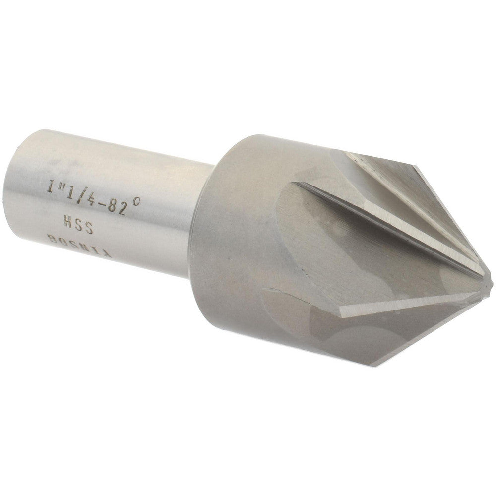 Value Collection SC2082116 Countersink 1-1/4" Head Dia, 82.00 deg Included Angle, 6 Flute, High-Speed Steel, Right Hand Cut