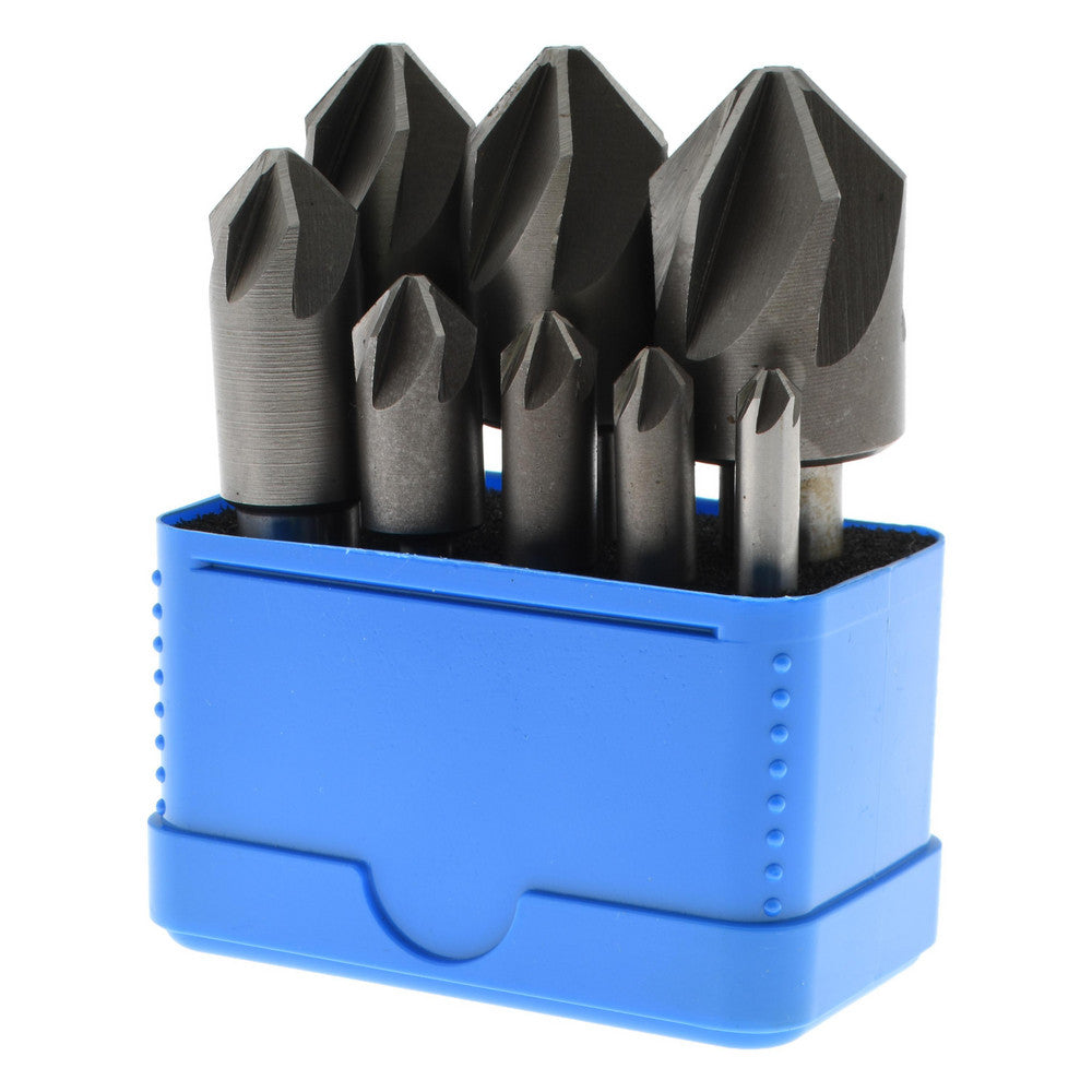 Value Collection SC20908S Countersink Set 8 Pc, 1/4 to 1" Head Dia, 6 Flute, 90 &deg Included Angle