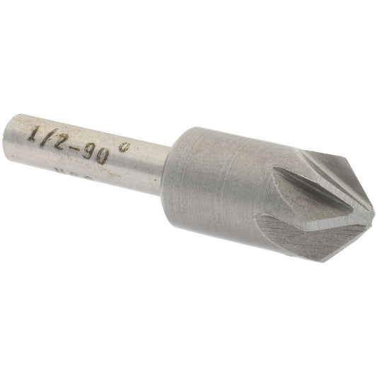 Value Collection SC2090032 Countersink 1/2" Head Dia, 90.00 deg Included Angle, 6 Flute, High-Speed Steel, Right Hand Cut