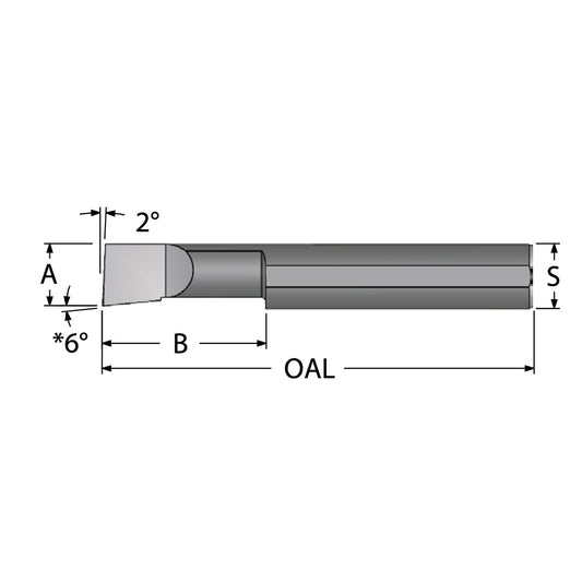Scientific Cutting Tools, Inc. B180500 Boring Bar 1/2" Max Depth, Right Hand, 1/4" Shank Dia, Submicron Solid Carbide