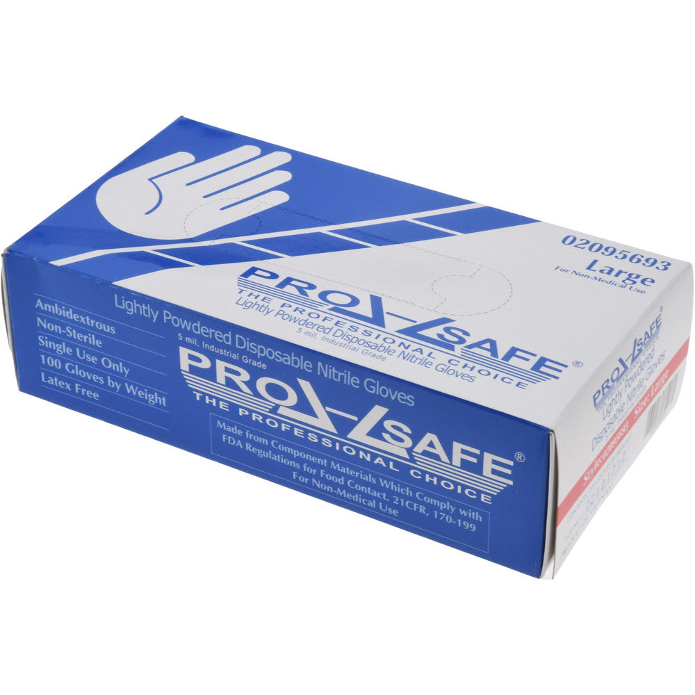 PRO-SAFE PS-63-332/L Disposable Glove Size Large, 5.0 mil, Nitrile, General Purpose Grade, Powdered