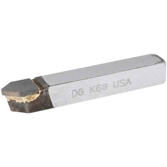 CLAPP & HANEY BRAZED TOOL 47040 Single Point Tool Bit D-6, 3/8" Shank Width, 3/8" Shank Height, K68 Solid Carbide Tip, Neutral