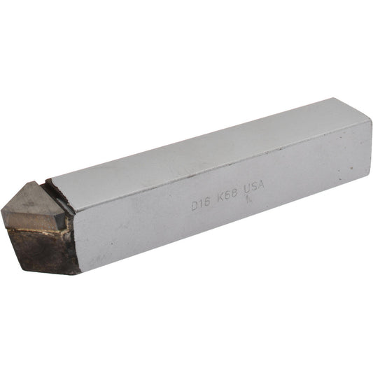 CLAPP & HANEY BRAZED TOOL 47045 Single Point Tool Bit D-16, 1" Shank Width, 1" Shank Height, K68 Solid Carbide Tip, Neutral