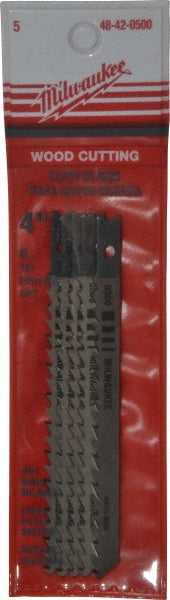Milwaukee Tool 48-42-0500 Jigsaw Blade High Carbon Steel, 6 TPI, 0.043" Blade Thickness, 0.2813" Blade Width