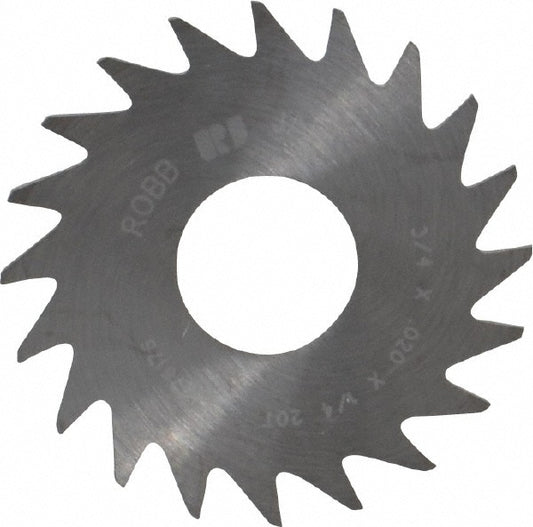 RobbJack C07-0200-08-20 Slitting & Slotting Saw 3/4" Dia, 0.02" Thick, 20 Teeth, Solid Carbide