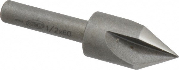 Keo 917-000-019 Countersink 1/2" Head Dia, 60.00 deg Included Angle, 3 Flute, High-Speed Steel, Right Hand Cut