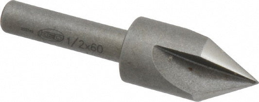 Keo 917-000-019 Countersink 1/2" Head Dia, 60.00 deg Included Angle, 3 Flute, High-Speed Steel, Right Hand Cut