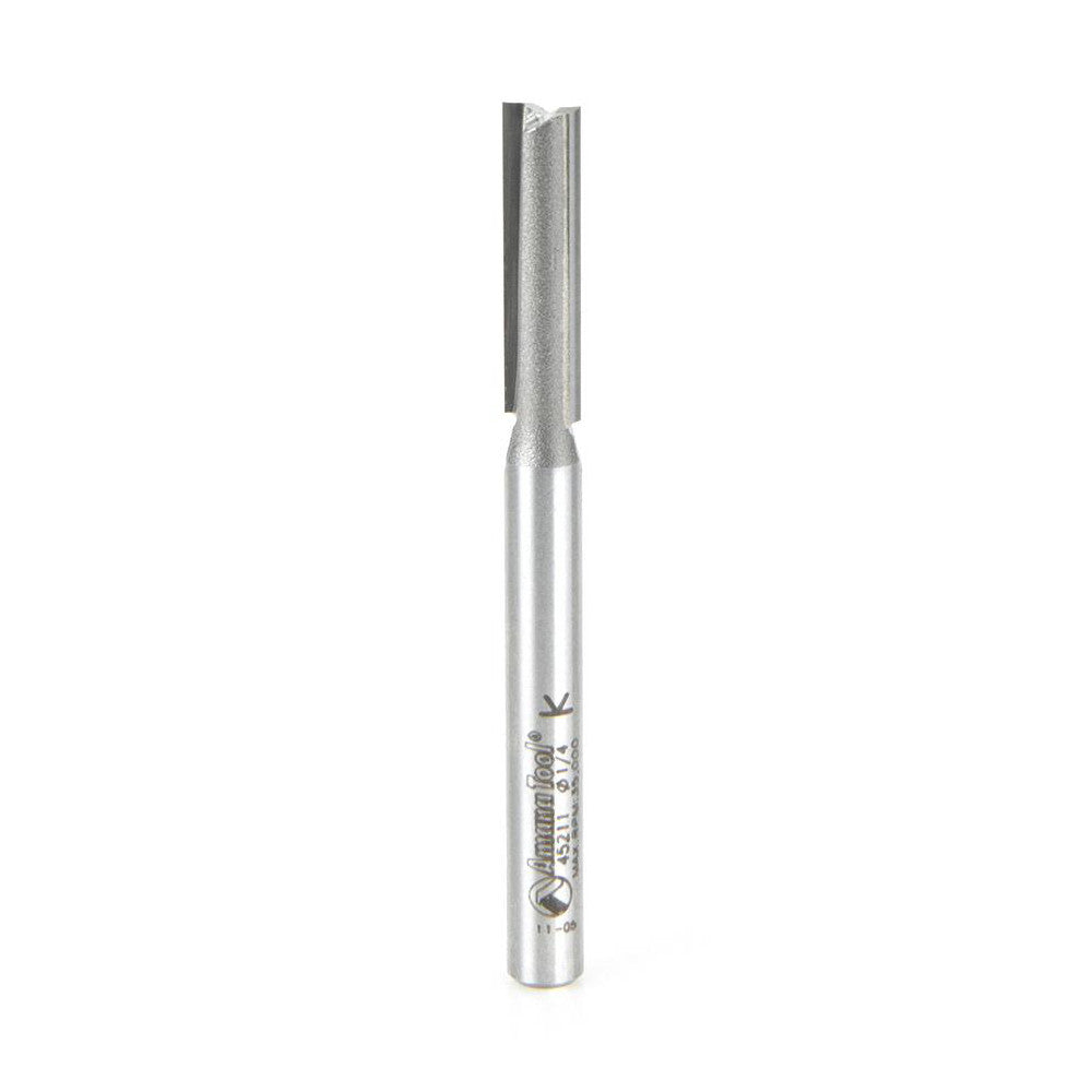 Amana Tool 45211 1/4" Diam, 1" LOC, 2 Flute Straight Router Bit
