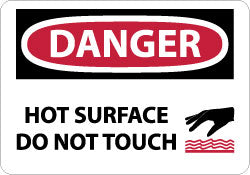 AccuformNMC D560AB Sign Rectangle, "Danger - Hot Surface - Do Not Touch"