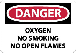 AccuformNMC D597AB Rectangle, DANGER, " Danger - Oxygen, No Smoking & No Open Flames"