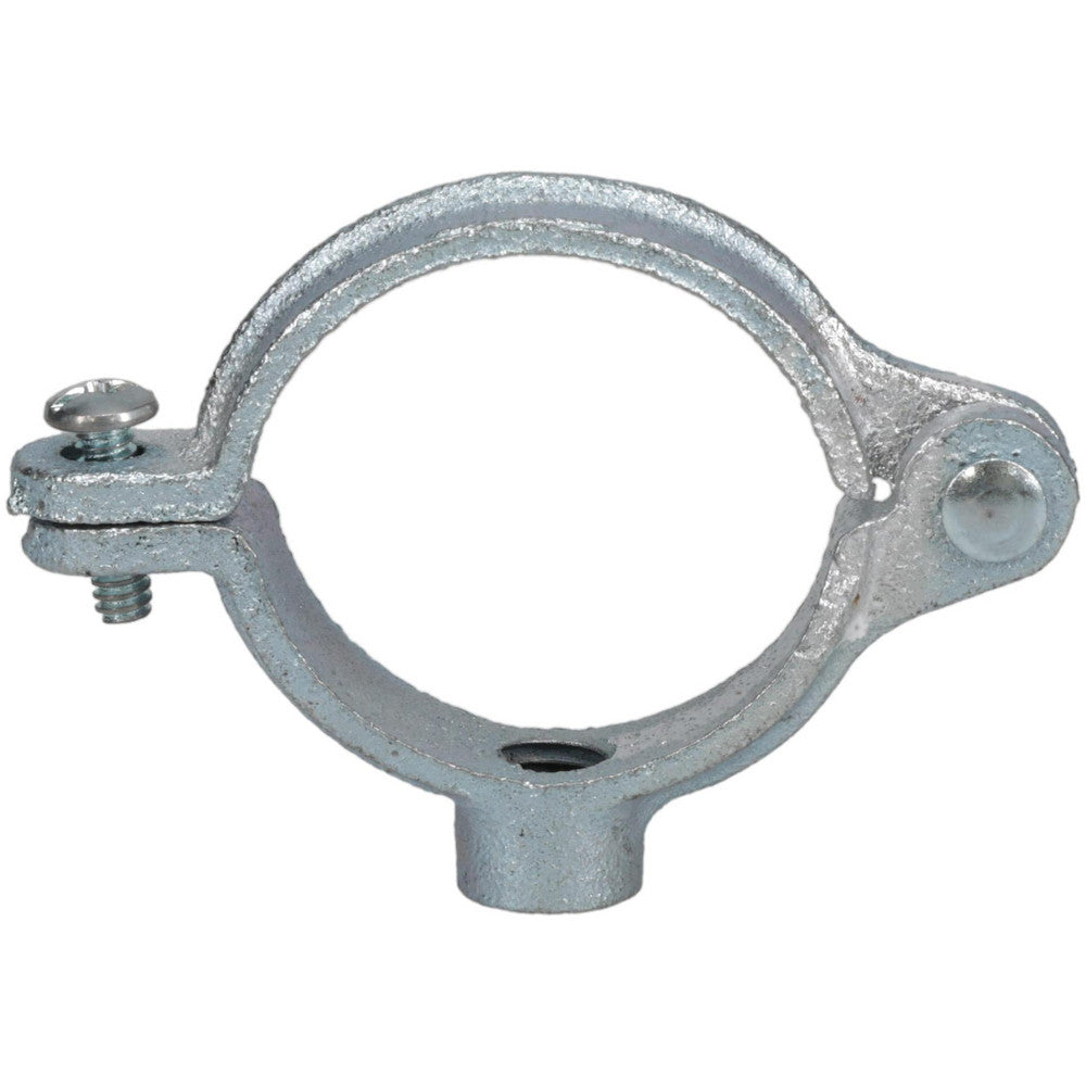 Empire 41HG0125 Split Ring Hanger 1-1/4" Pipe, 3/8" Rod, Malleable Iron, Electro-Galvanized Finish