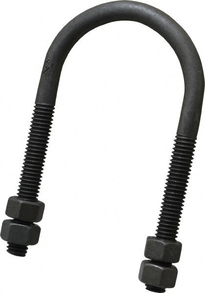 Empire 137B0150 Round U-Bolt Without Mount Plate, 3/8-16 UNC, 2-1/2" Thread Length, for 1-1/2" Pipe, Steel