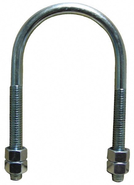 Empire 137G0600 Round U-Bolt Without Mount Plate, 5/8-11 UNC, 3-3/4" Thread Length, for 6" Pipe, Steel