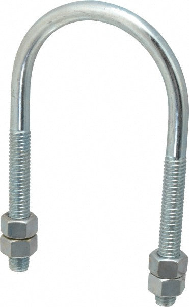 Empire 137G0200 Round U-Bolt Without Mount Plate, 3/8-16 UNC, 2-1/2" Thread Length, for 2" Pipe, Steel