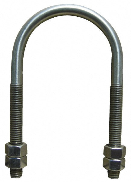 Empire 137SS0600 Round U-Bolt Without Mount Plate, 5/8-11 UNC, 3-3/4" Thread Length, for 6" Pipe, Stainless Steel