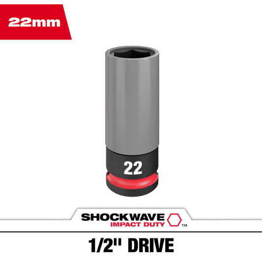 Milwaukee Tool 49-66-7807 Specialty Sockets Socket Type Deep Socket  Type Deep  Drive Size (Inch) 1/2  Socket Size 22 mm  Insulated No  Non-sparking No