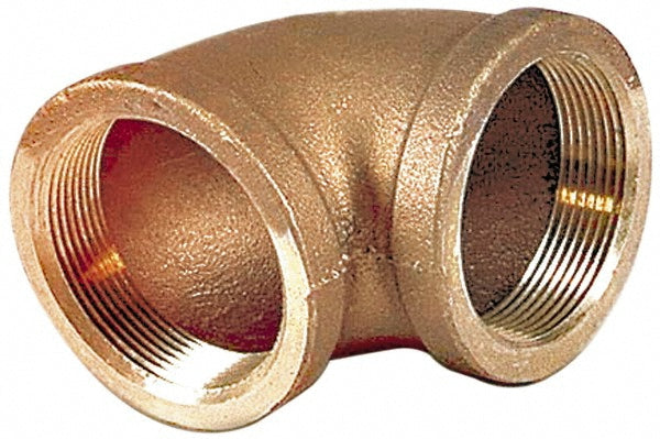 Merit Brass XNL101-16 Brass Pipe 90 &deg Elbow 1" Fitting, Threaded, FNPT x FNPT, Class 125, Lead Free