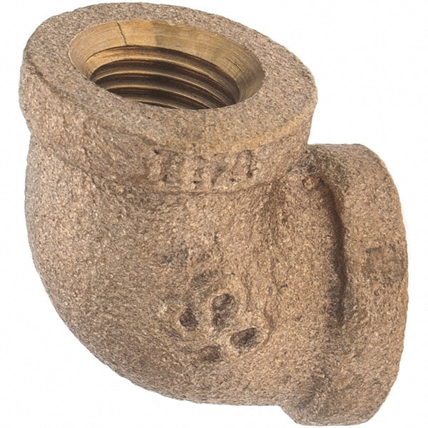 Merit Brass X101-02 Brass Pipe 90 &deg Elbow 1/8" Fitting, Threaded, FNPT x FNPT, Class 125