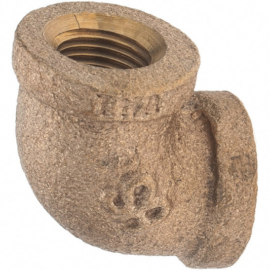 Merit Brass X101-02 Brass Pipe 90 &deg Elbow 1/8" Fitting, Threaded, FNPT x FNPT, Class 125