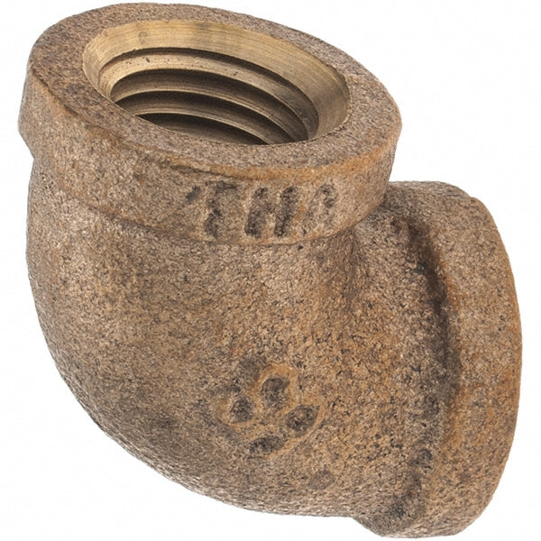 Merit Brass X101-04 Brass Pipe 90 &deg Elbow 1/4" Fitting, Threaded, FNPT x FNPT, Class 125