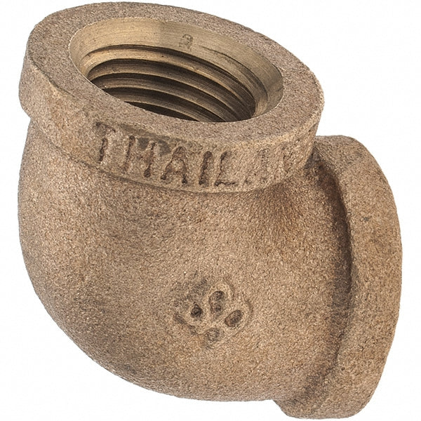 Merit Brass X101-06 Brass Pipe 90 &deg Elbow 3/8" Fitting, Threaded, FNPT x FNPT, Class 125