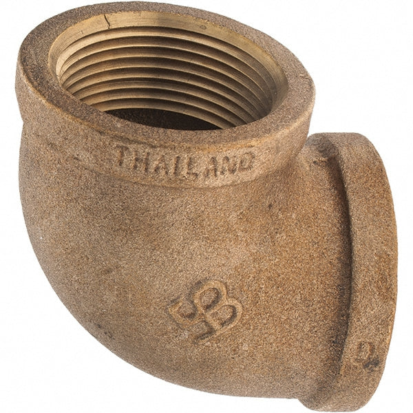 Merit Brass X101-20 Brass Pipe 90 &deg Elbow 1-1/4" Fitting, Threaded, FNPT x FNPT, Class 125