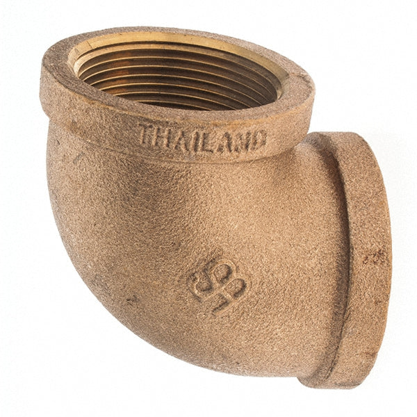 Merit Brass X101-24 Brass Pipe 90 &deg Elbow 1-1/2" Fitting, Threaded, FNPT x FNPT, Class 125