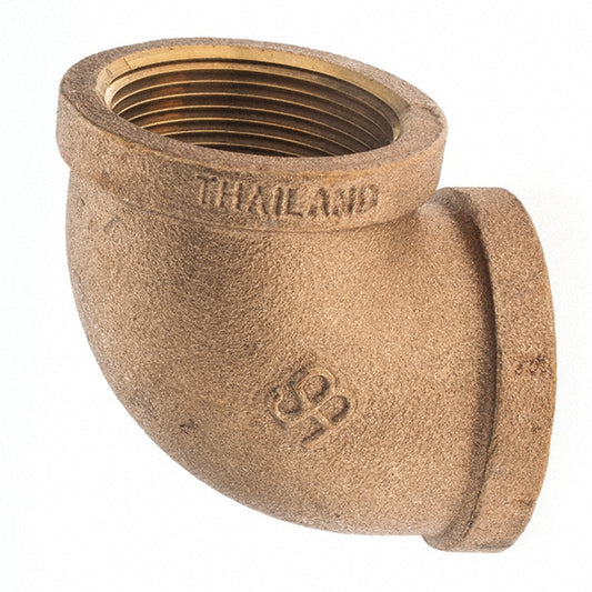 Merit Brass X101-24 Brass Pipe 90 &deg Elbow 1-1/2" Fitting, Threaded, FNPT x FNPT, Class 125