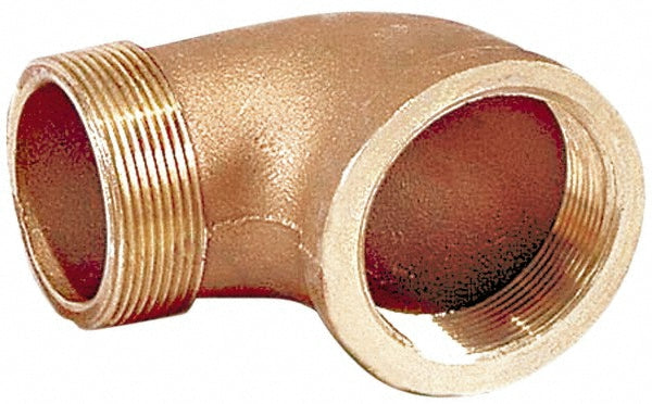 Merit Brass XNL103-16 Brass Pipe 90 &deg Street Elbow 1" Fitting, Threaded, FNPT x MNPT, Class 125, Lead Free