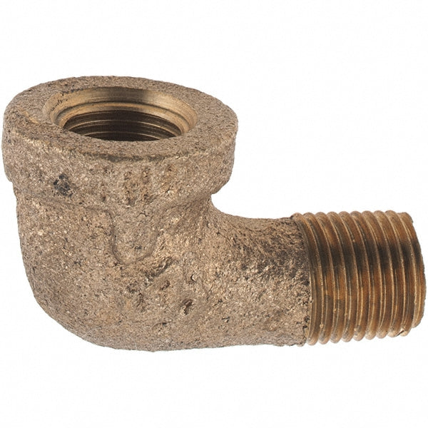 Merit Brass X103-02 Brass Pipe 90 &deg Street Elbow 1/8" Fitting, Threaded, FNPT x MNPT, Class 125