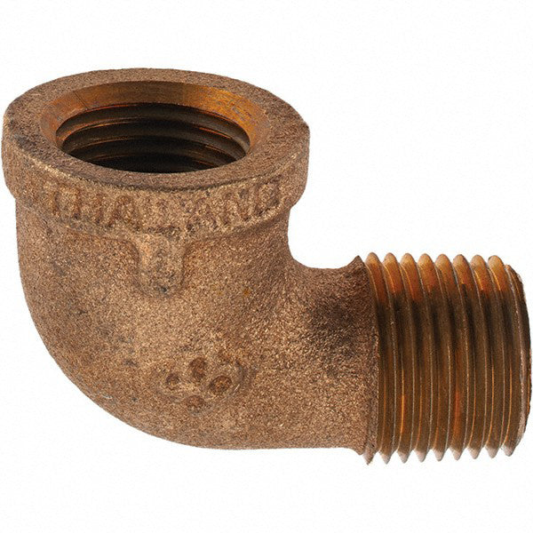 Merit Brass X103-08 Brass Pipe 90 &deg Street Elbow 1/2" Fitting, Threaded, FNPT x MNPT, Class 125