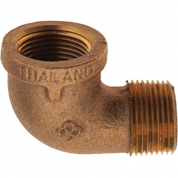 Merit Brass X103-12 Brass Pipe 90 &deg Street Elbow 3/4" Fitting, Threaded, FNPT x MNPT, Class 125