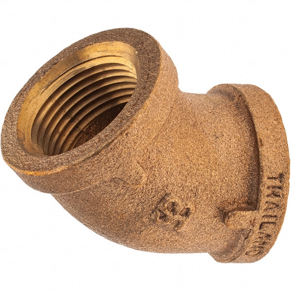 Merit Brass X102-12 Brass Pipe 45 &deg Elbow 3/4" Fitting, Threaded, FNPT x FNPT, Class 125