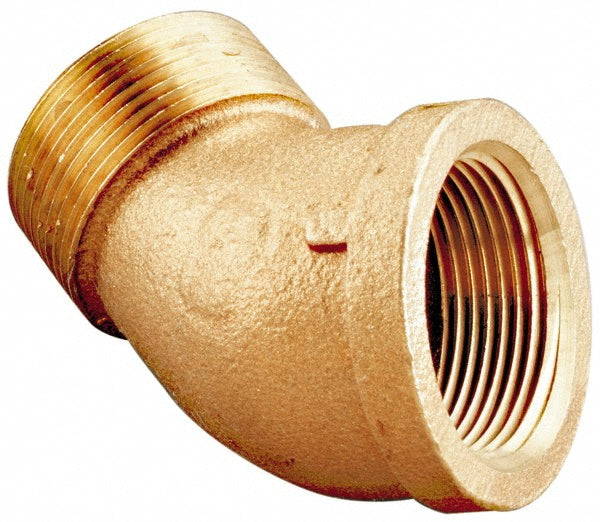 Merit Brass XNL103A-12 Brass Pipe 45 &deg Street Elbow 3/4" Fitting, Threaded, FNPT x MNPT, Class 125, Lead Free