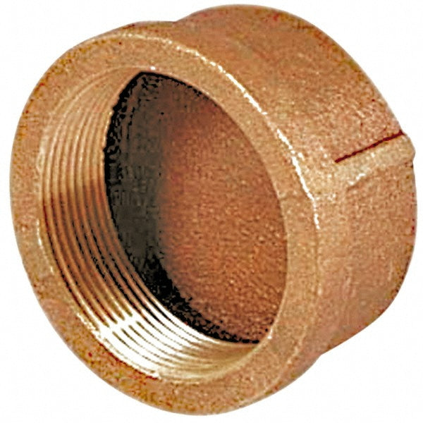 Merit Brass XNL116-24 Brass Pipe End Cap 1-1/2" Fitting, Threaded, FNPT, Class 125, Lead Free
