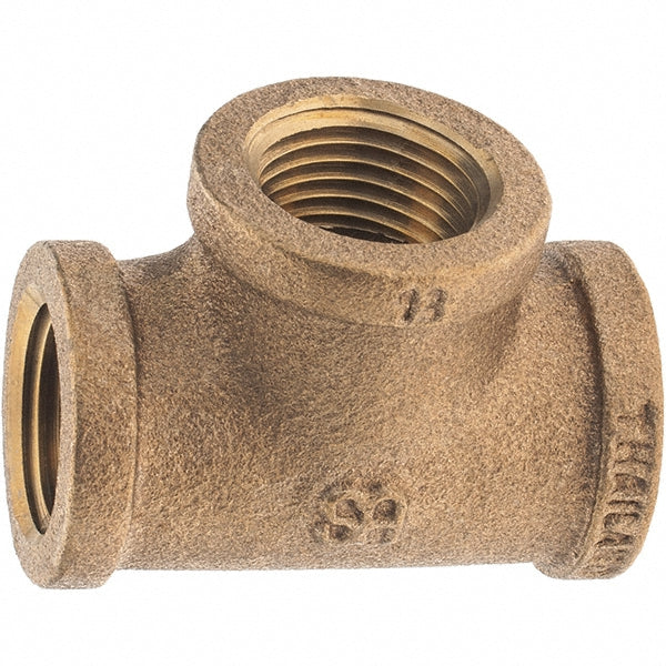 Merit Brass X106-08 Brass Pipe Tee 1/2" Fitting, Threaded, FNPT x FNPT x FNPT, Class 125