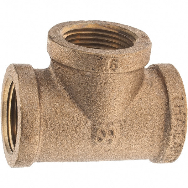 Merit Brass X106-12 Brass Pipe Tee 3/4" Fitting, Threaded, FNPT x FNPT x FNPT, Class 125