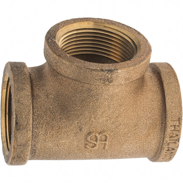 Merit Brass X106-20 Brass Pipe Tee 1-1/4" Fitting, Threaded, FNPT x FNPT x FNPT, Class 125