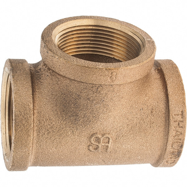 Merit Brass X106-24 Brass Pipe Tee 1-1/2" Fitting, Threaded, FNPT x FNPT x FNPT, Class 125