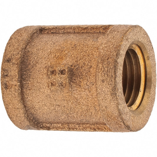 Merit Brass X111-04 Brass Pipe Coupling 1/4" Fitting, Threaded, FNPT x FNPT, Class 125