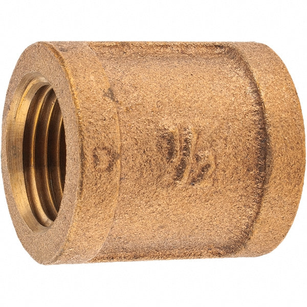 Merit Brass X111-08 Brass Pipe Coupling 1/2" Fitting, Threaded, FNPT x FNPT, Class 125